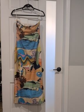 Endless Rose Multi‑Color Abstract Maxi Slip Dress